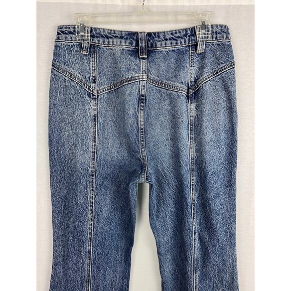 Free People Jeans Naomi Flare Denim Acid Wash Western Cowgirl Rodeo Boho Hippie - Picture 7 of 9